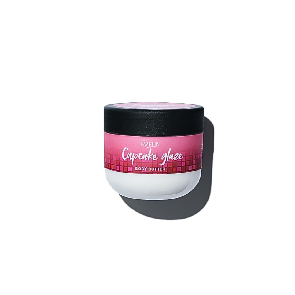 Favelin Cupcake Glaze Body Butter | 200 GM | Cupcake glaze Fragrance Buttercream - Ginger &Clove - Cookie - Coconut - Warm Vanilla & Spice | Deeply Nourishing and Moisturizing |