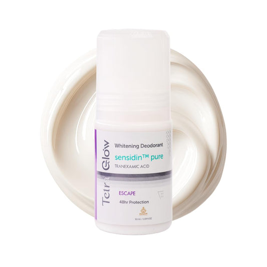 Tetra Glow Whitening Deodorant Escape, superior protection with this innovative whitening deodorant featuring Tranexamic AcidRoll on, Odor Protection, Long Lasting 50 ml