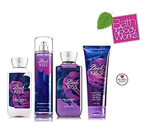 Bath & Body Works Dark Kiss Deluxe with Fragrance Mist & Body Wash, Shower Gel, and Ultra Shea Full Size Body Cream