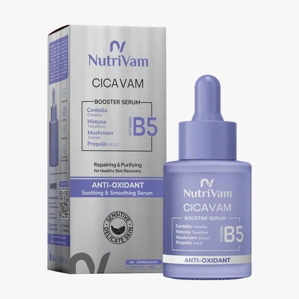 Nutrivam Nutrifam Vitamin B5 Booster Serum, Antioxidant, Soothing & Softening, Centella, Mushroom & Propolis Extract