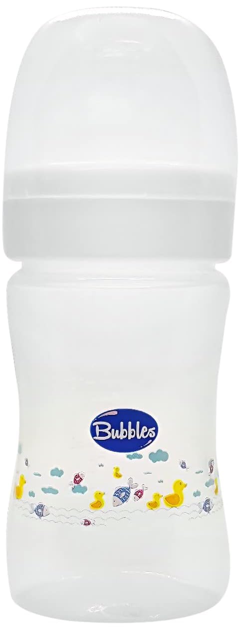 Bubbles classic feeding bottle white 180ml