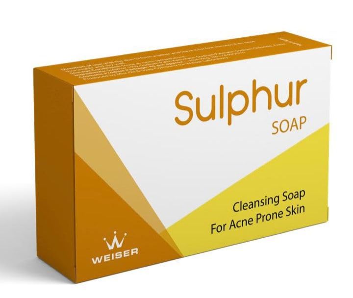 WEISER Sulphur Soap, Cleansing Soap for Acne Prone Skin 45GM