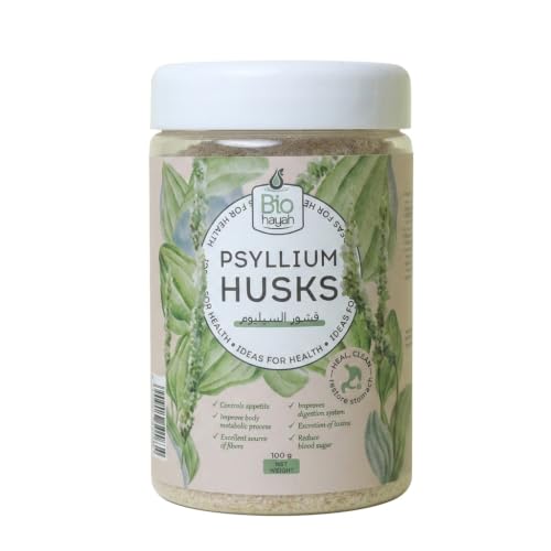 Biohayah Psyllium Husk – 100% Pure Natural Fiber Supplement – Keto Friendly, Easy Mixing, Gluten-Free, Non-GMO – 100g