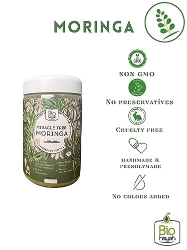Biohayah, Moringa Powder - 100 g, Non-GMO, 100% Raw, Vegan and Gluten-Free