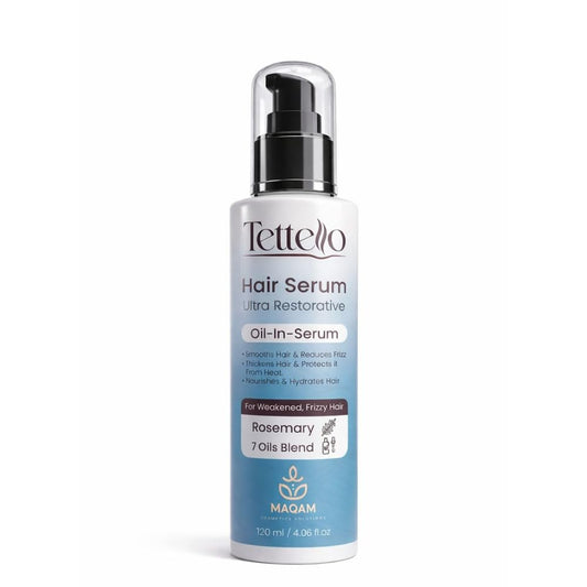 Tettello Hair Serum Ultra Restorative, Oil-In-Serum with Rosemary & 7 Oils Blend, For Weakened Frizzy Hair, 120ml