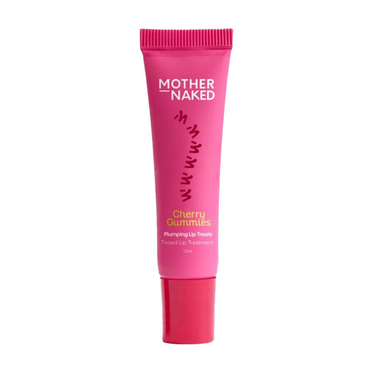 Mother Naked MotherNaked Cherry Gummies Lip Treat | 15ml | Pinkish Red Glossy Flavour | Cherry Scent | Peptides & Plumping Actives | Fuller Looking Lips With A Tingle Effect | Vitamin E