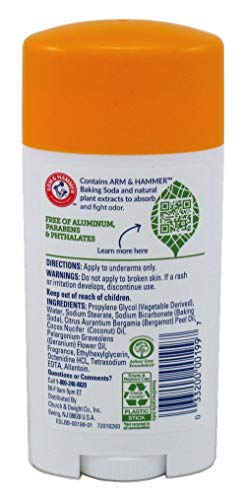 Arm & Hammer Essentials Natural Deodorant Coconut Geranium 2.5 oz.