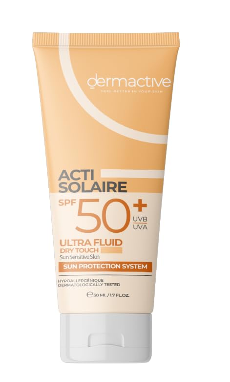 DERMACTIVE Acti-Solaire SPF50+ UVB/UVA Ultra Fluid Light Tinted – 50ml | Very High Sun Protection, Natural Coverage, Lightweight & Mattifying Finish