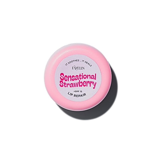 Favelin Sensational Strawberry Lip Balm 20 Gm- With Shea Butter & Vitamin E - Sweet Almond Oil and Jojoba Oil - Beeswax - Lip Repair Long-Lasting Hydration & Nourishment to Dry Lips