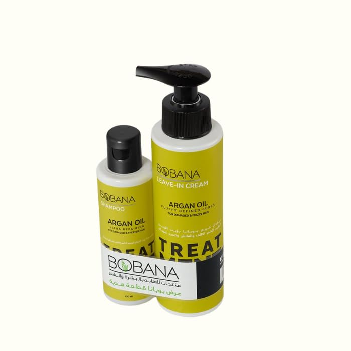 Bobana Live-In Cream Argan Oil 200ml + Argan Oil Shampoo Gift 100ml