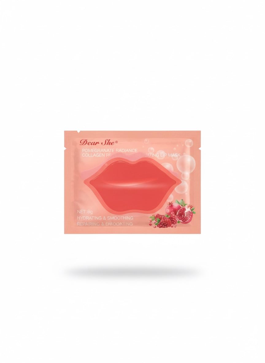 Dear  Dear Collagen Crystal Moisturizing Lip Mask, All Skin Types, Paraben Free, Moisturising Treatment, 1Piece (Pomergranate)