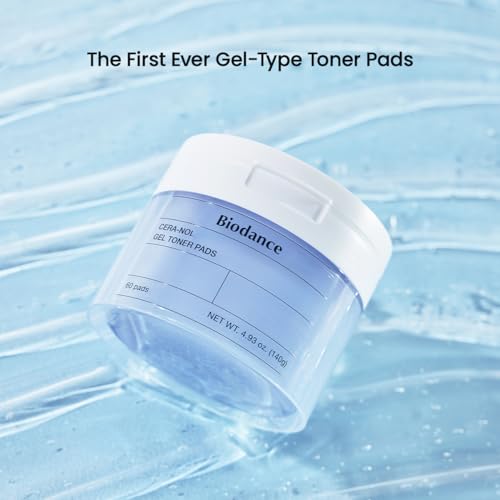 BIODANCE Cera-nol Gel Toner Pads, Deep Hydrating & Soothing Toner Pads for Sensitive Skin, Redness Reducing & Comfort Mositurizing, Korean Skincareᅵ4.93 fl.oz.(140g)*60Pads
