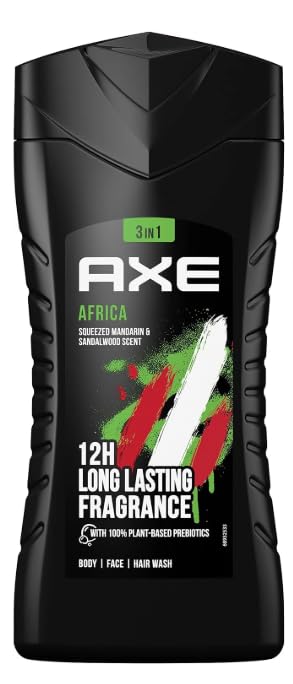 AXE 3-in-1 Africa Squeezed Mandarin and Sandalwood Scent Body Wash for Men 400 ml