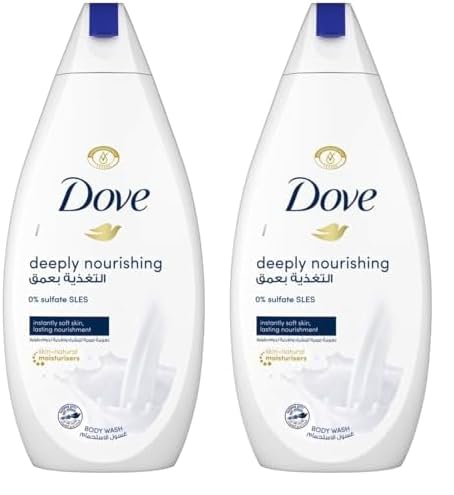 Dove Deeply Nourishing Shower Gel for instantly Soft Skin 100% Gentle Cleanser and Sulphate free 500ML - Package May Vary (Pack of 2)