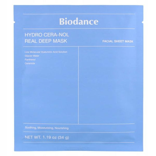 BIODANCE Hydro Cera-nol Real Deep Mask, Overnight Hydrogel Mask, Soothing, Moisturising, Nutritious, 34 g, Pack of 1