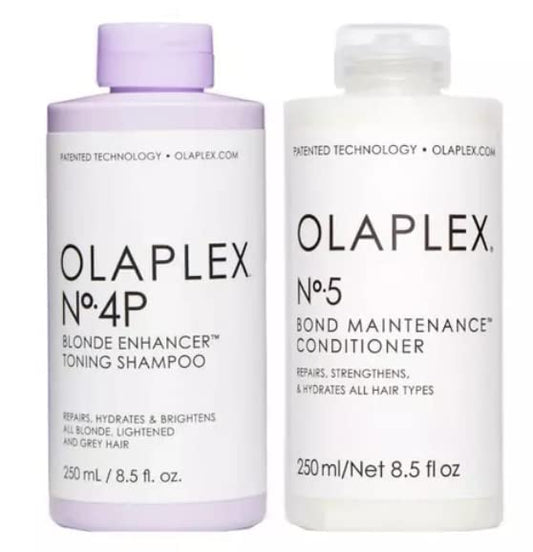 OLAPLEX No4P and 5 Blonde Enhancer Toning Shampoo And Conditioner 250ml