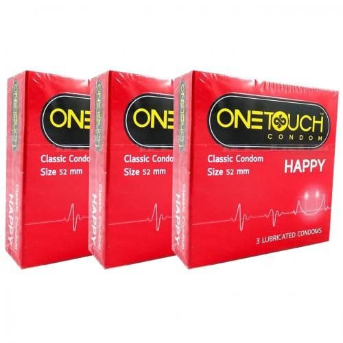OneTouch One-Touch Happy Classic Lubricated 3 Packs of 3 Lubricated Condoms