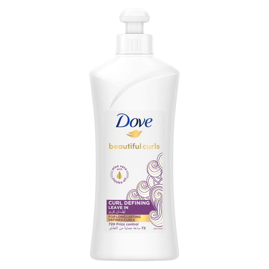 Dove Beautiful Curls Leave In Infused With Aloe Vera & Jojoba Oil, To Nourish Your Curls And Lock In Moisture Without Weighing It Down, For 72 Hours Frizz Free 300Ml