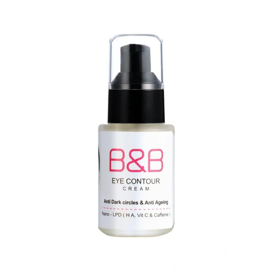 B&B Eye Contour Cream, Anti Dark Circles & Anti Ageing, Nano-LPD with HA, Vitamin C & Caffeine, Instant Tightening & Fine Lines Filling, 30g