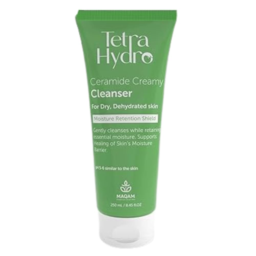 Tetra Hydro Ceramide Creamy Cleanser for Dry Dehydrated Skin, hydrating cleansing solution, creamy face wash, Non-irritant, Premium beauty, skincare routine, Gentle cleansing, 250 ml