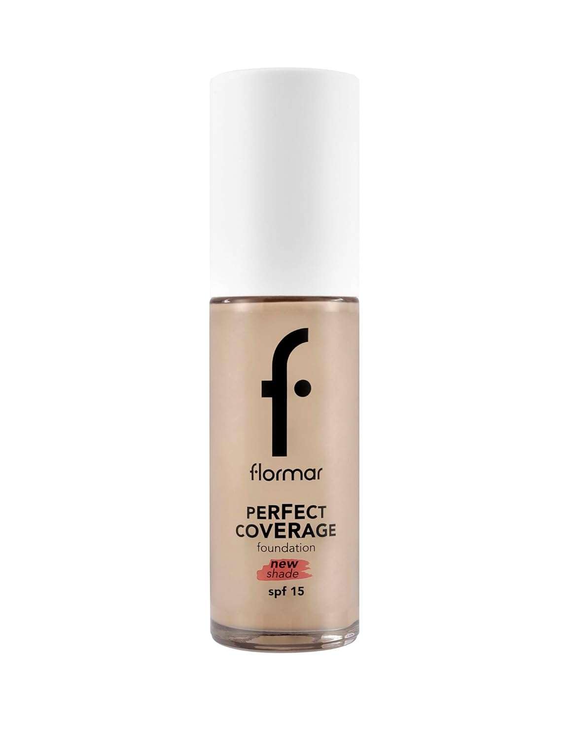 Flormar Perfect Coverage Foundation – 131 Warm Nude – Soft Rich Texture, Smooth-Looking Skin, Up to 12H Fresh Wear, SPF 15