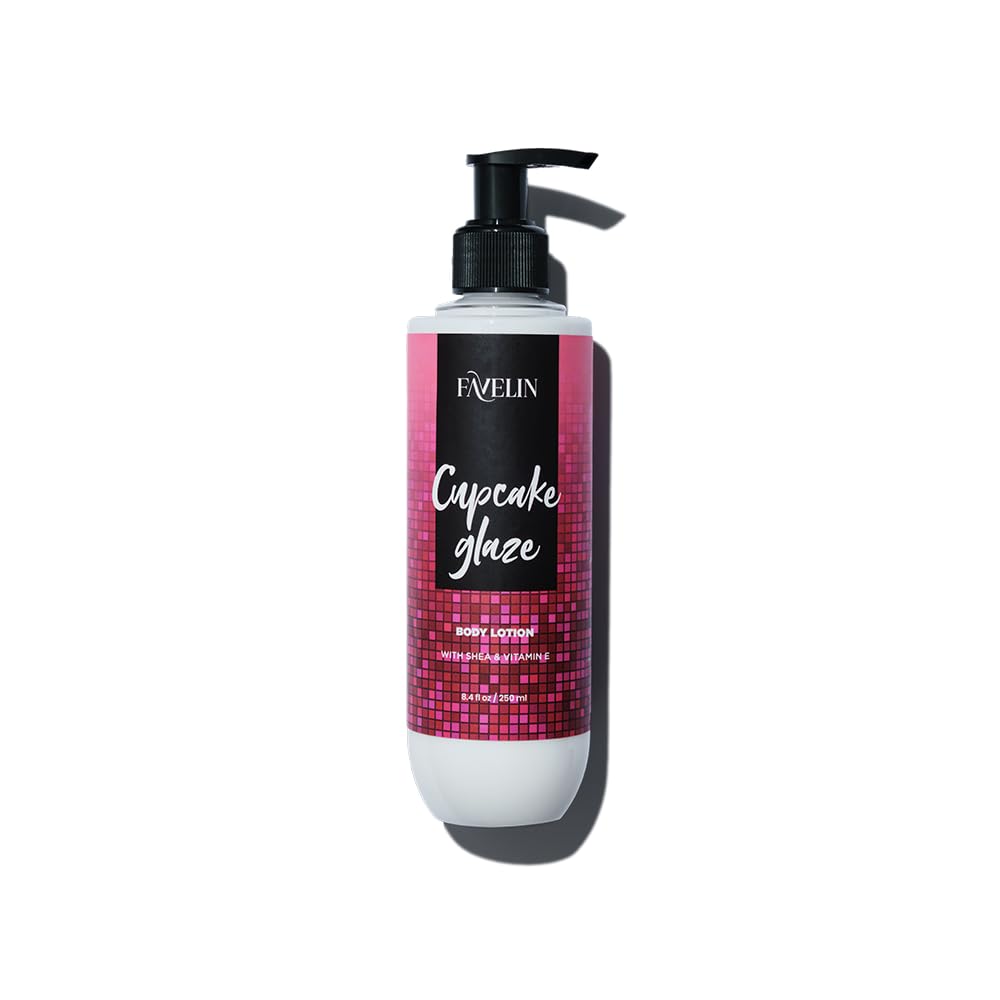 Favelin Cupcake Glaze Body Lotion | 250 ML | With Butter cream | Ginger & Clove | Cookie & Vanilla | Coconut & Musk Warm Vanilla | Nourishing Body Lotion