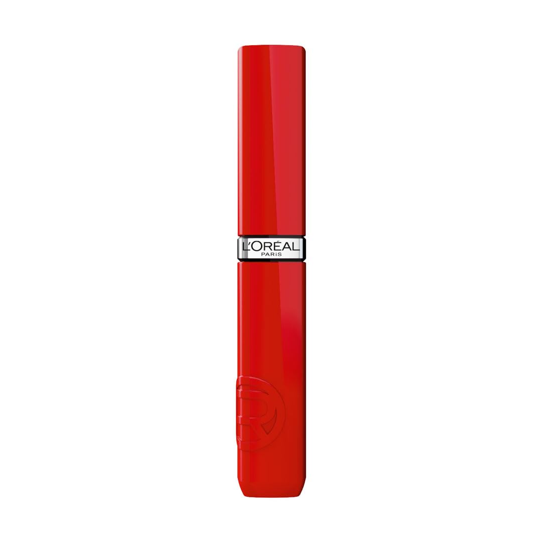 L'Oréal Paris Infaillible Laque Resistance 410 ROUGE POPPY, Smudge-proof Lipstick with Long-Lasting Shine - For Up to 16H Hold, 4.3 ml