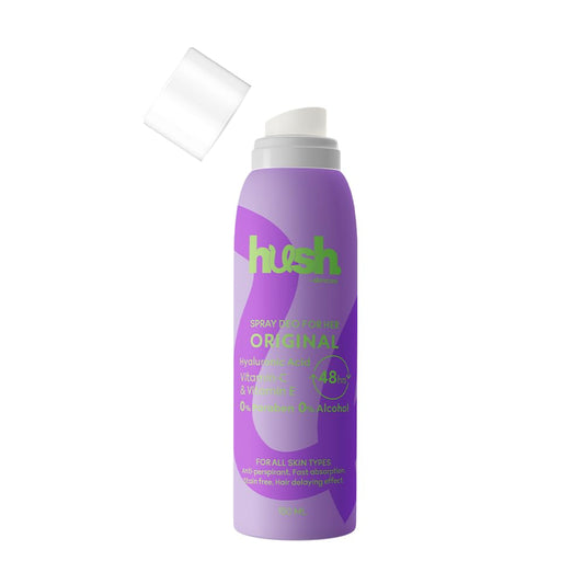 Hush Skincare Original for Her Spray Deodorant, 150 ml – Scent: flowers, coconut and vanilla – Skin-Nourishing with Hyaluronic Acid, Vitamins C & E – Alcohol & Paraben Free