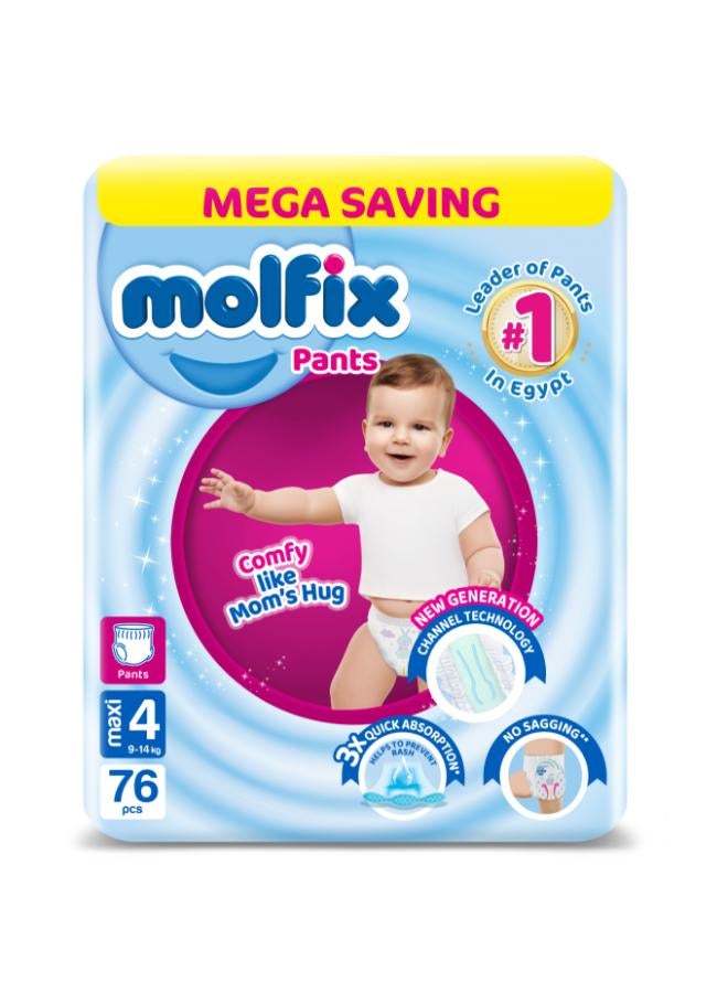 Molfix Mega Pack Of 76 Maxi Pants Diapers - Size 4