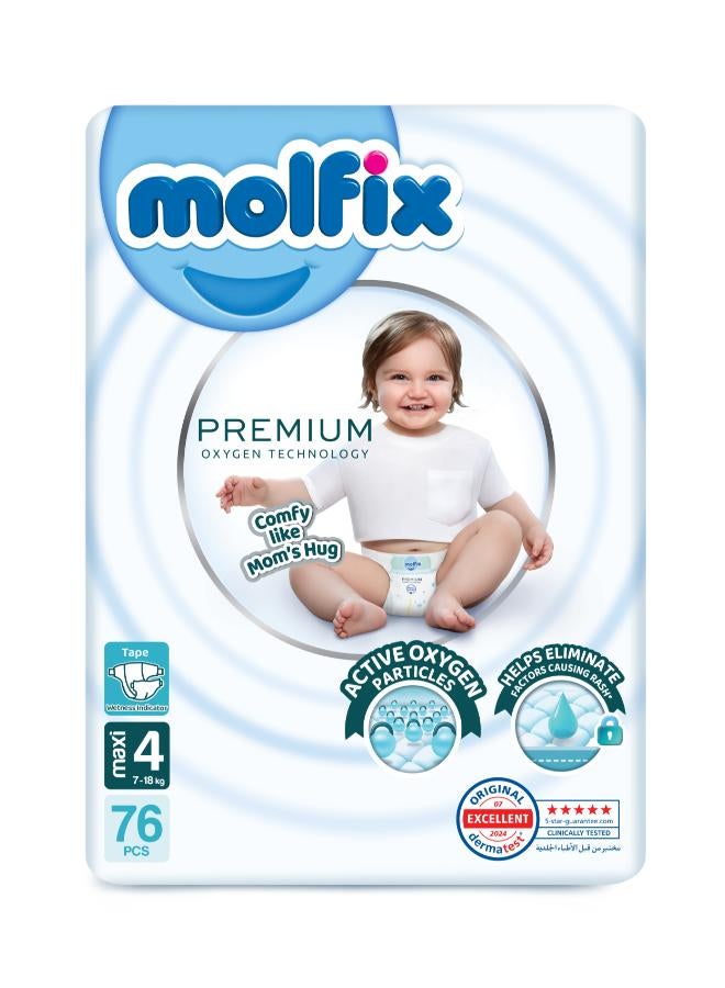 Molfix Mega Pack Of 76 O2  Maxi Baby Diapers -  Size 4