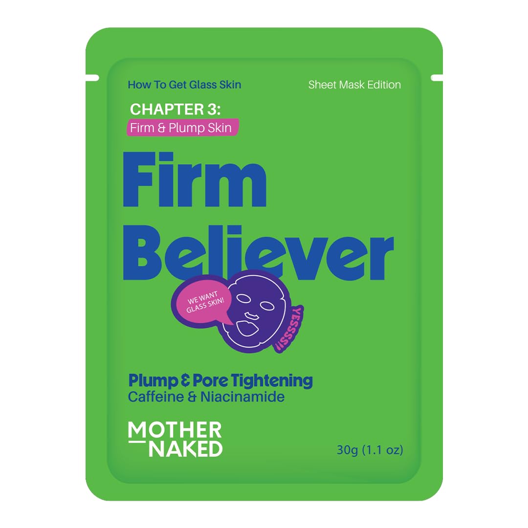 Mother Naked MotherNaked Firm Believer Sheet Mask | 30g | Caffeine & Niacinamide | Firming Plumping & Pore Tightening Face Mask