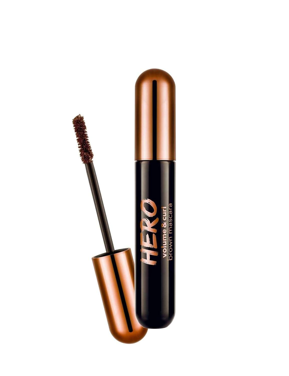 Flormar Hero Volume & Curl Mascara – Brown – Soft Brown Lash Definition, Volume + Curl Effect, Smudge-Resistant Long-Wear
