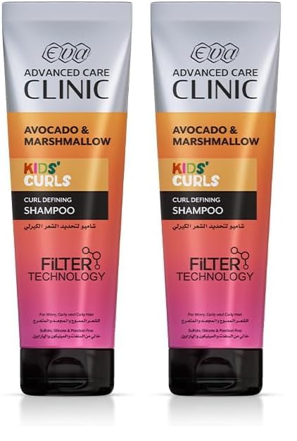 Eva Advanced Care Clinic Kids’ Curls Curl Defining Shampoo For Wavy, Curly, And Coily Hair 230 Ml (Pack of 2)