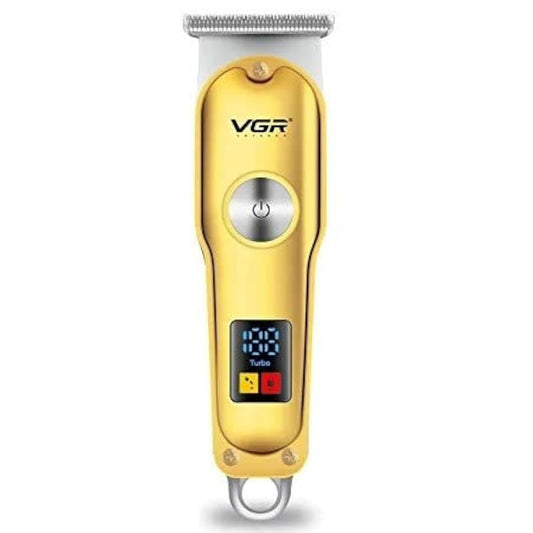 VGR V-290 Professional Hair Clipper with LED Display Runtime: 120 min Trimmer for Men (Gold)