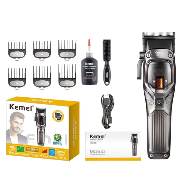 KEMEI KM-1726 10,000RPM Magnatic Motor DLC Razor with 6 Step Combs