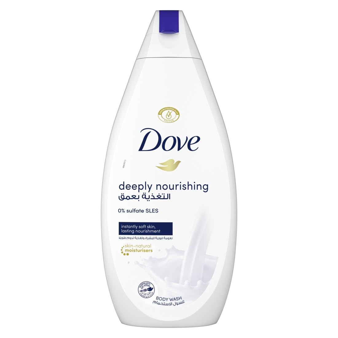 Dove Deeply Nourishing Bodywash for instantly Soft Skin 100% Gentle Cleanser and Sulphate free 500ML