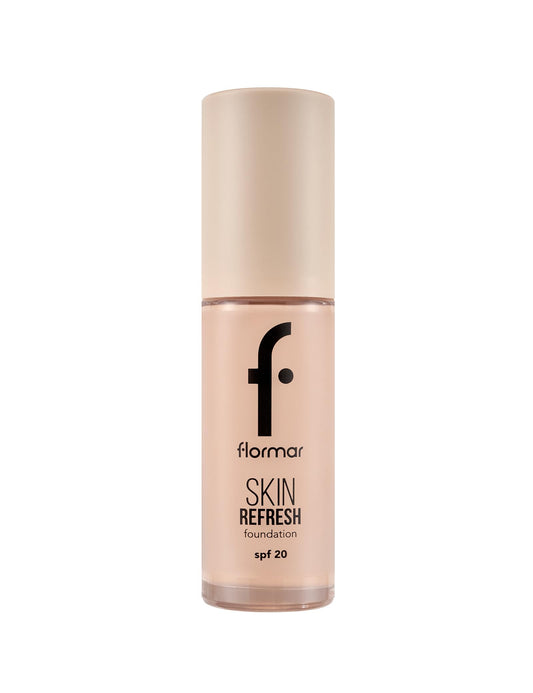 Flormar Skin Refresh Foundation 010 Porcelain Even-Looking Base, Smooth Blend, Buildable Control