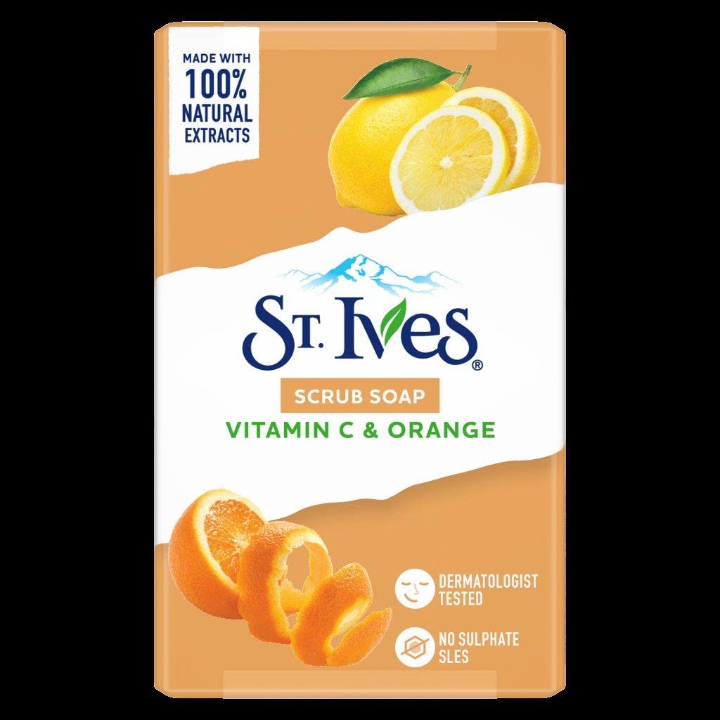 ST. Ives Scrub Bar Soap With Vitamin C & Orange (4 Packs)