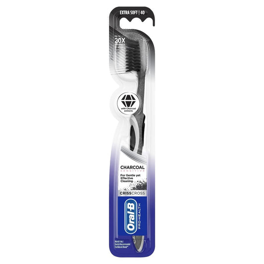 Oral-B Pro-Health Criss Cross Charcoal Sensitive Extra Soft 40 Toothbrush, 1 Count