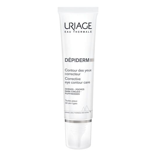 Uriage Dépiderm Eye Contour With Vitamin C & Destran Sulfate - For Dark Cicles, Puffy Eyes, Crow'S Feet - Fragrance-Free - 95% Ingredients Of Natural Origin - 15Ml