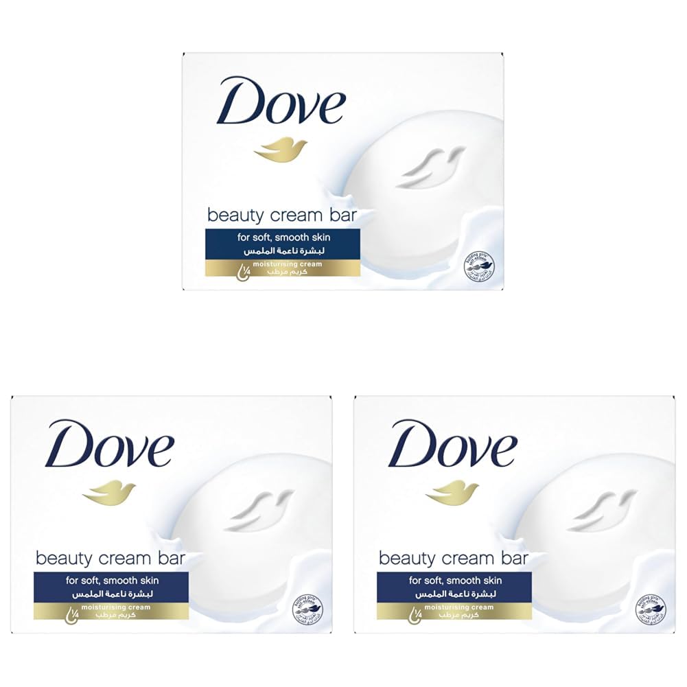 Dove Beauty Cream Bar Soap White Made with 1⁄4 moisturizing cream 90G (Pack of 3)