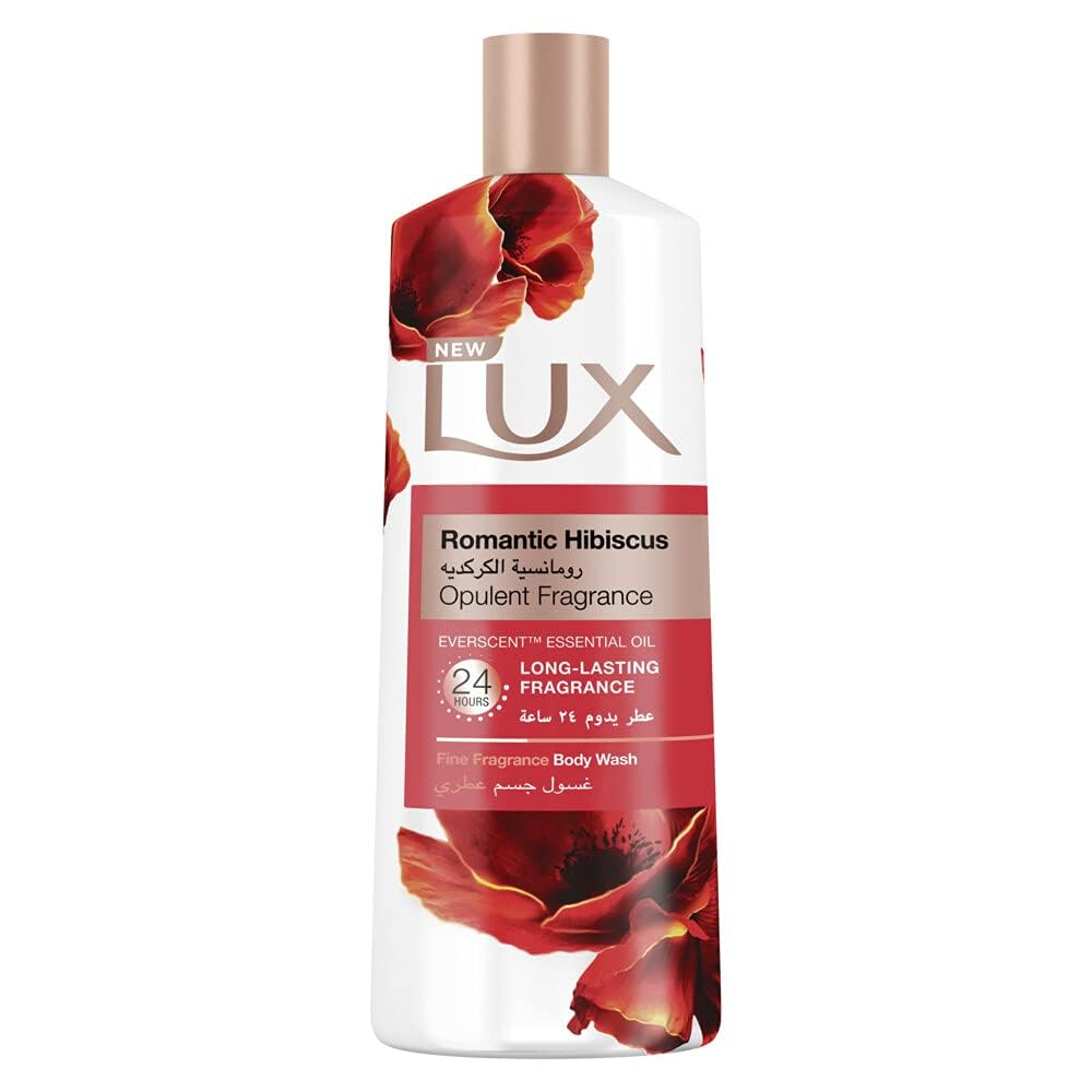 Lux Opulent Fragrance Body Wash, Romantic Hibiscus, 30H Long-Lasting Scent, with Everscent Essential Oil, 500ml