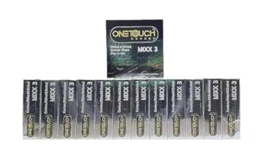 OneTouch Mixx3 Ribbed & Dotted Condoms (12 Packs of 3)
