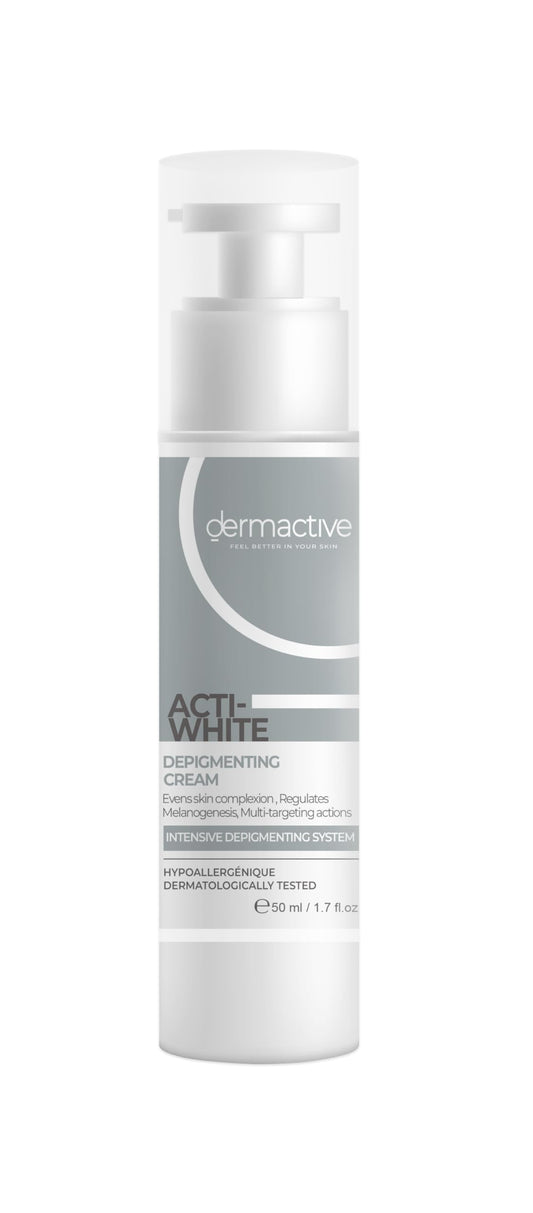 DERMACTIVE Acti‐White Depigmenting Cream – 50ml Anti-Brown Spots, Brighten Skin, Even Skin Tone, Smooth Radiance All Skin Types, Sensitive Skin, Day and Night Use.