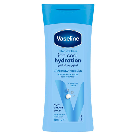 Vaseline Intensive Care Body Lotion Ice Cool Hydration hydrates and cools your skin down by -5 °C 200ML