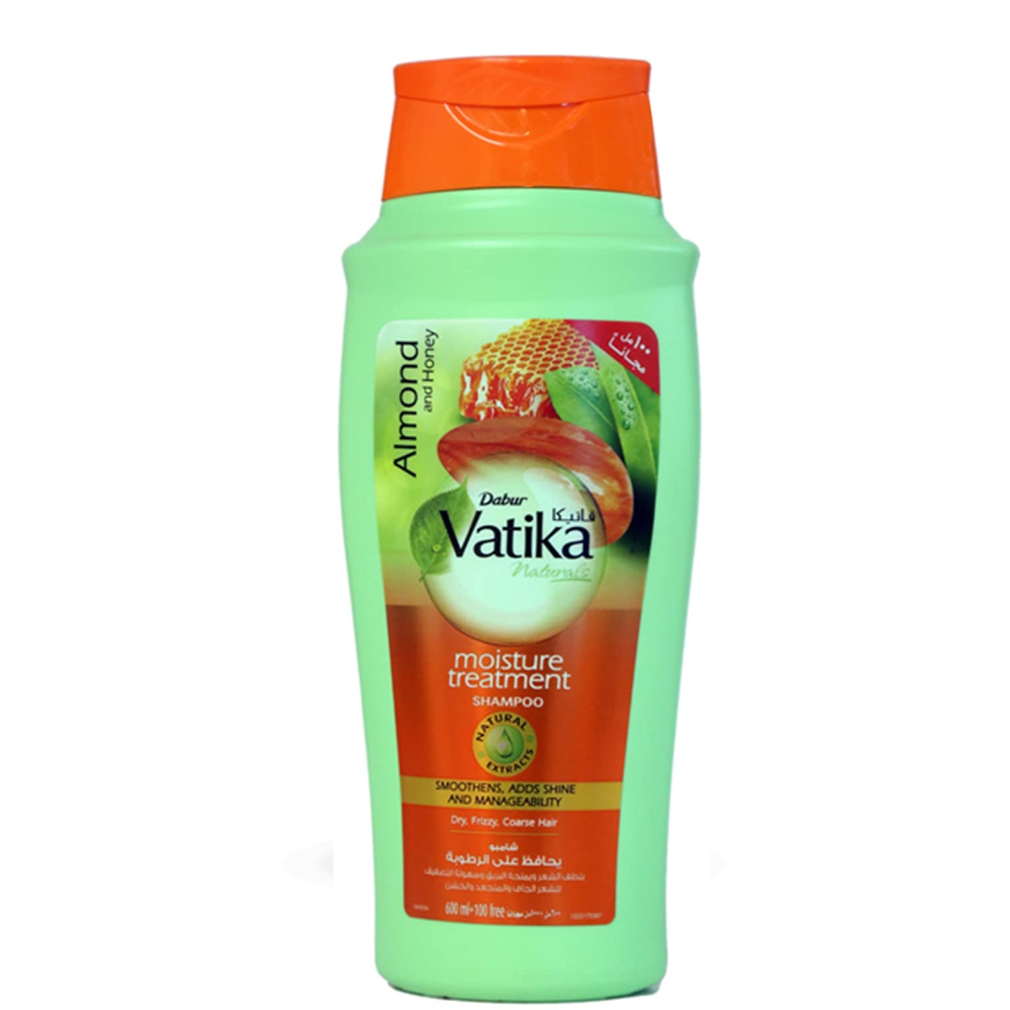 Vatika Naturals Moisture Treatment Shampoo (600mL) | Natural Extract of Almond and Honey | Promotes Shine, Smoothness and Manageability | For Dry, Frizzy and Coarse Hair