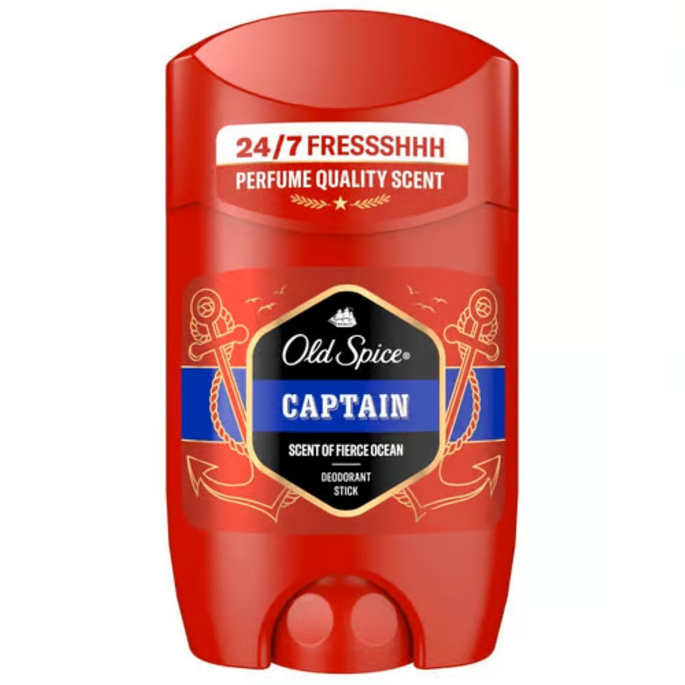 Old Spice Captain Deodorant Stick, 50 ml, Deodorant Stick Without Aluminium for Men, Men's Deodorant with Long-lasting Fragrance