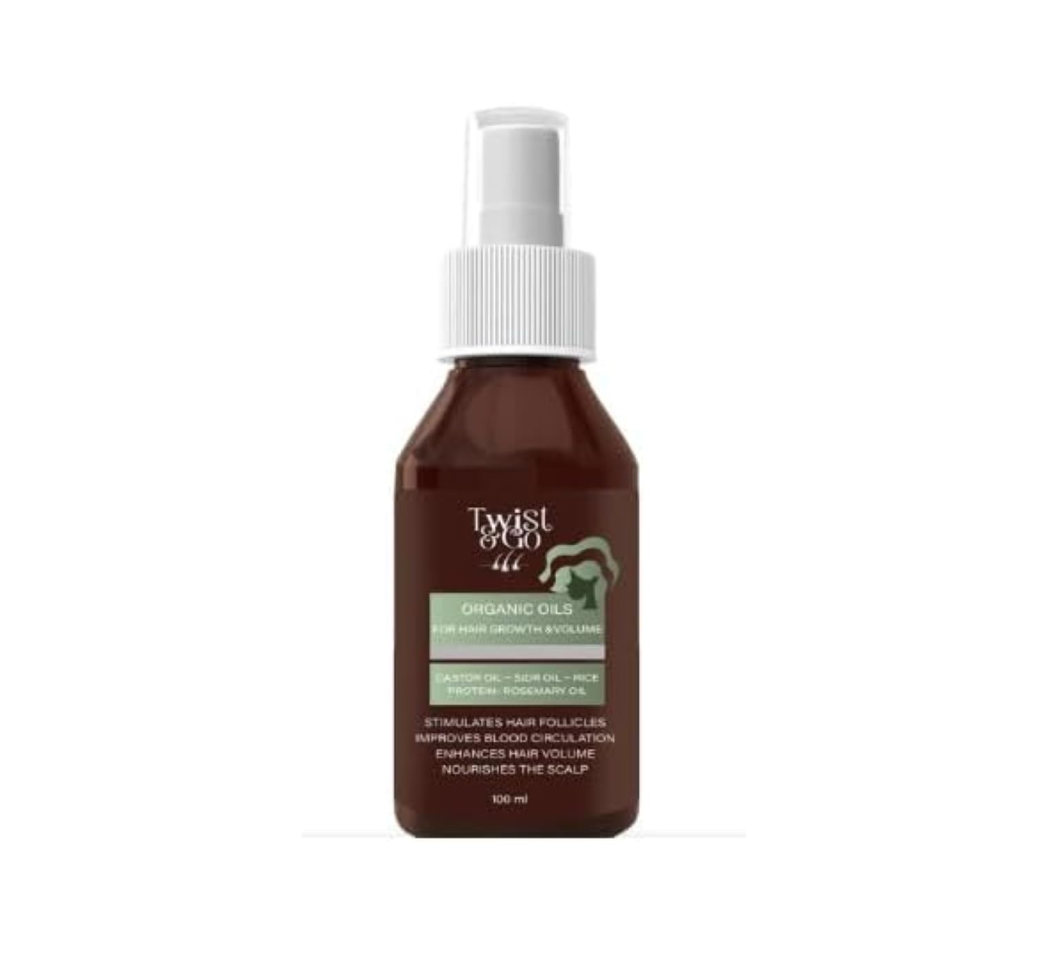 Twist&Go Organic Oil for Hair Growth & Volume 100ml