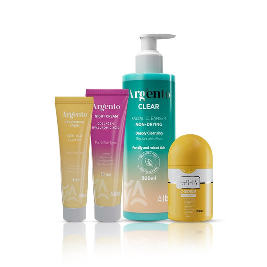 Alba Pharma Alba Argento Clear 200Ml + Azha C Serum 30Ml + Azha Whitening 30Gm + Azha Body Lotion 25Gm