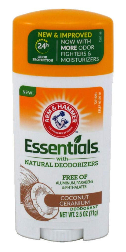 Arm & Hammer Essentials Natural Deodorant Coconut Geranium 2.5 oz.